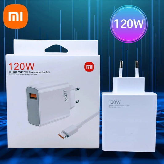 100% Original Xiaomi 120W HyperCharge Turbo Fast Charger Adapter Lot Imported