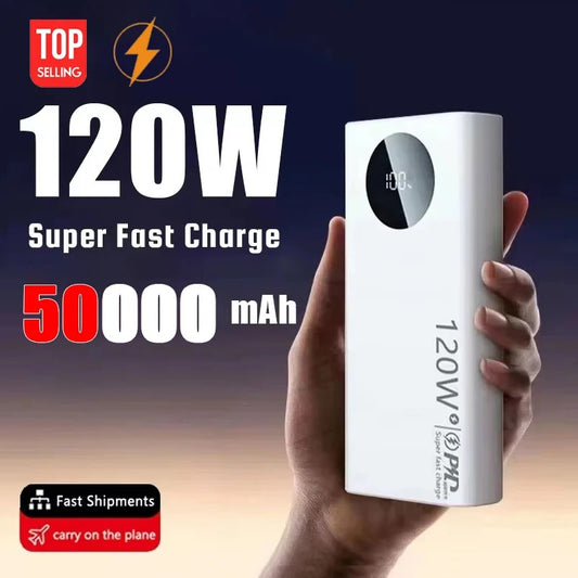 120W 30000mAh High Capacity Power Bank Super Fast Charging Powerbank Portable