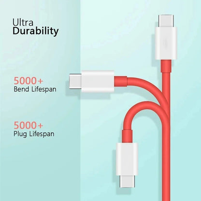 PD 65W For Oneplus USB Type C to Type C Super Fast Charging Data Cable For 12 11 10 Pro 9 10T 9R 8T 8 7T 7 5A Quick Charger Wire