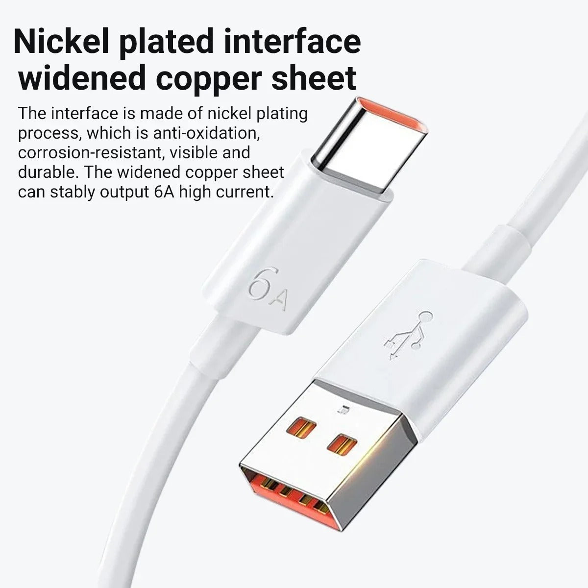 6A 66W Super Fast Turbo Charger with Type-C Cable | High-Speed Charging Adapter