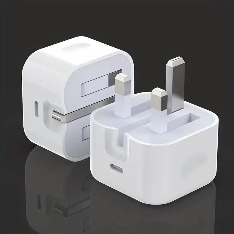 100% Original UK Lot Imported 25W USB-C Charger QC3.0 Fast Charging with Free 2-in-1 Cable