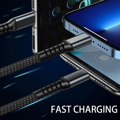 100W  3-in-1 10A Fast Charging USB To Type-C Micro & Lightening Cable Amazon Lot imported