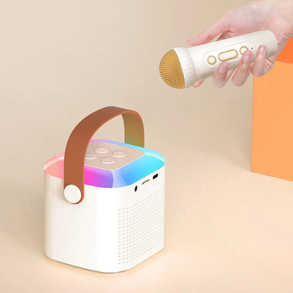 Wireless Bluetooth-Compatible Speaker With Single Double Microphone Outdoor Loudspeaker Portable Karaoke Machine For Home