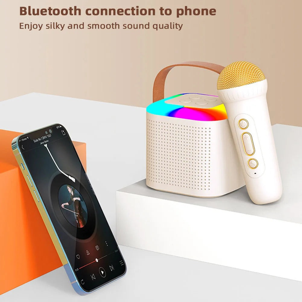 Wireless Bluetooth-Compatible Speaker With Single Double Microphone Outdoor Loudspeaker Portable Karaoke Machine For Home