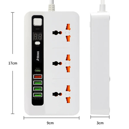 Advanced Multi-Socket Extension – 2600W Power Hub with QC3.0 & Timer Control