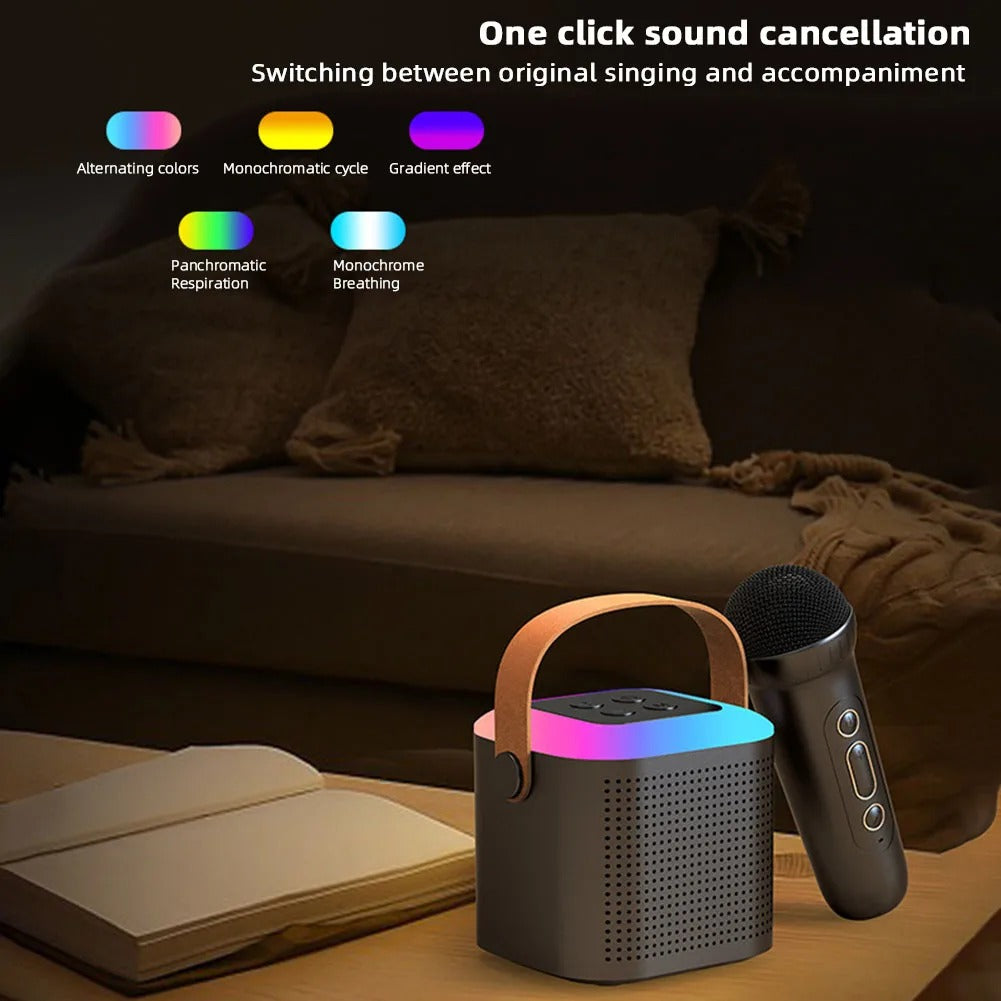 Wireless Bluetooth-Compatible Speaker With Single Double Microphone Outdoor Loudspeaker Portable Karaoke Machine For Home