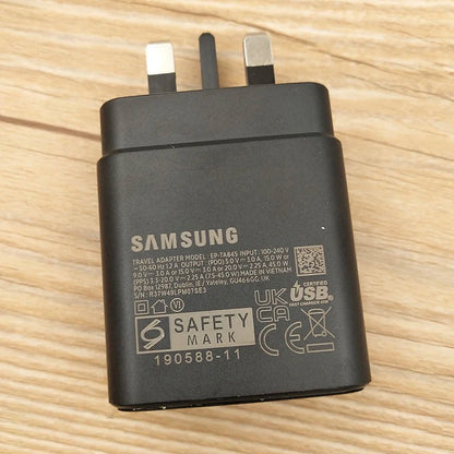 UK Charger Samsung S24 S23 Ultra 45W Super Fast Charging Usb Type C 5A Cable PD PPS Quick For Galaxy S23 S21 S20 FE Note20 Ultra