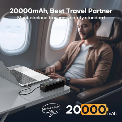 PD 100W Power Bank 20000mAh External Battery Large Capacity Fast Charging Portable Charger Powerbank
