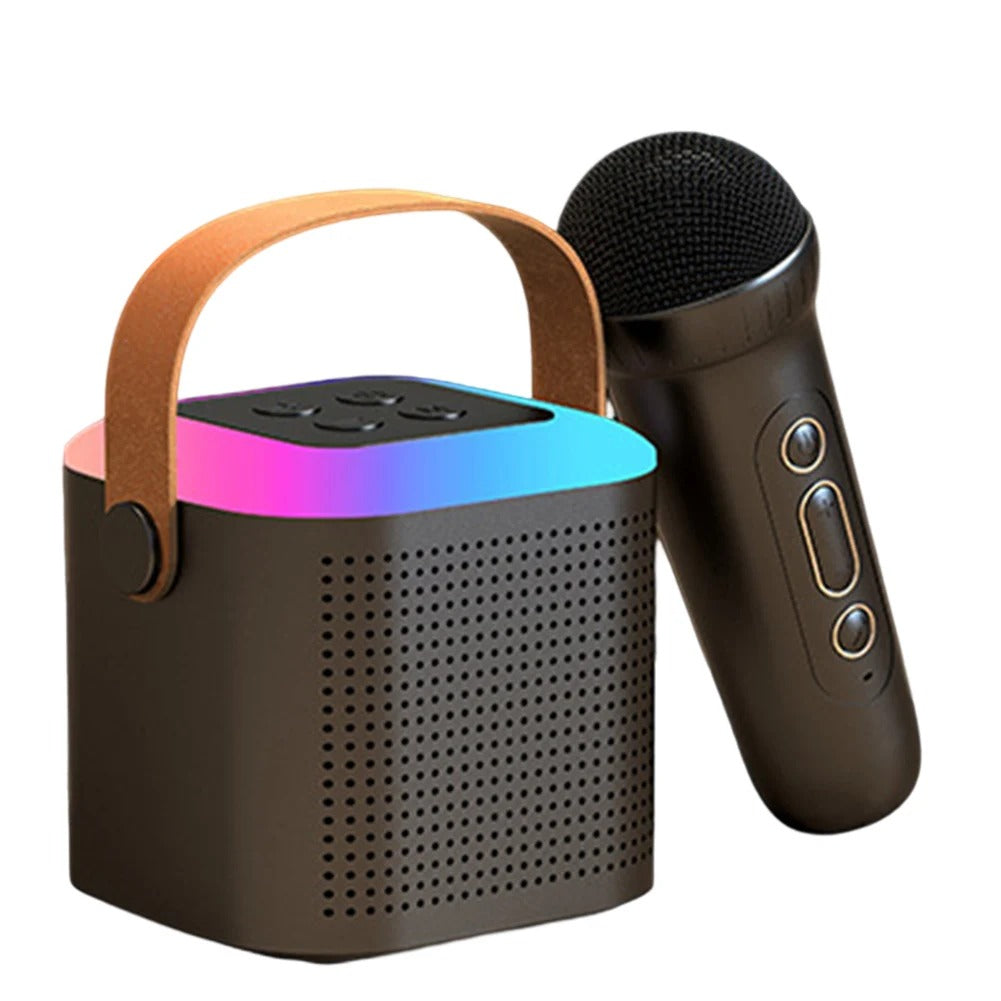 Wireless Bluetooth-Compatible Speaker With Single Double Microphone Outdoor Loudspeaker Portable Karaoke Machine For Home
