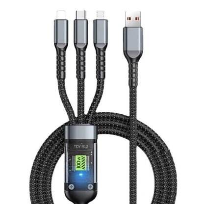 100W  3-in-1 10A Fast Charging USB To Type-C Micro & Lightening Cable Amazon Lot imported