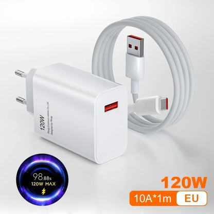100% Original Xiaomi 120W HyperCharge Turbo Fast Charger Adapter Lot Imported