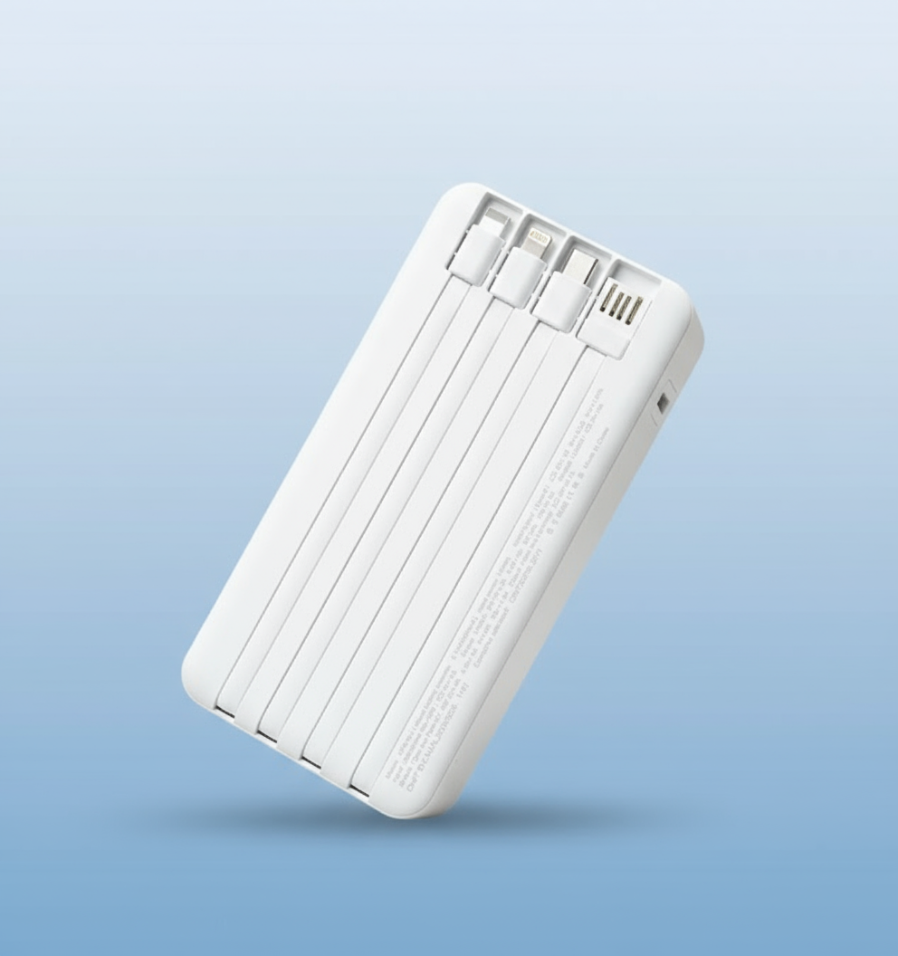 Power Bank with Built-in Cables - KAMAL Background
