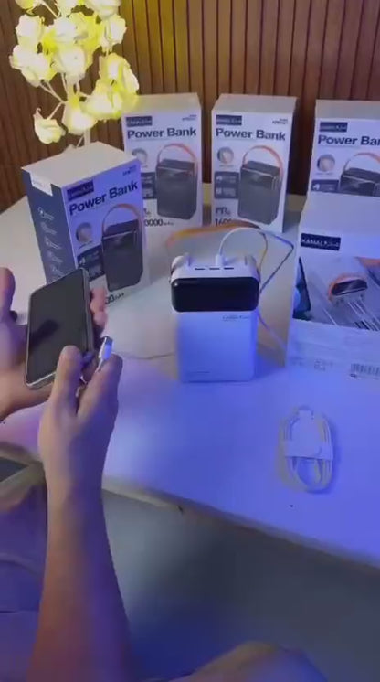 Dubai-Made | 160000mAh Power Bank –  6 Outputs | LED Lamp | Smart Display  | Overload & Temp Protected + FREE Type-C to C Anti-Cut Cable