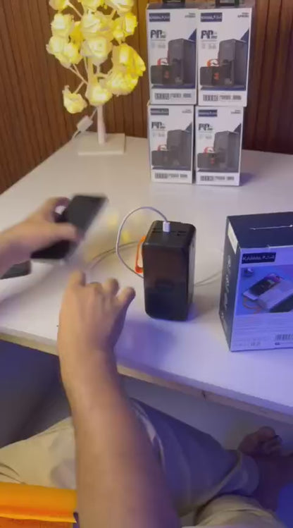 80000mAh Made in Dubai Power Bank – 68W PD Fast Charge | 7 Outputs | Smart Display + FREE C-C Anti-Cut Cable