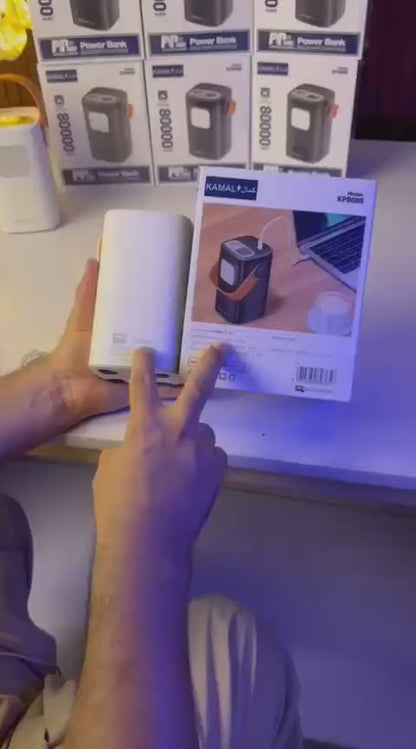 Made in Dubai 80000mAh PD 100W Power Bank – Ultra-Bright LED | 3-Device Fast Charging | FREE C-C Anti-Cut Cable