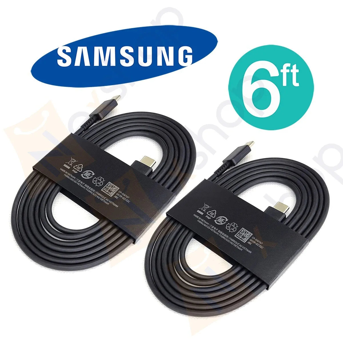 2x NEW!!! Original Samsung EP-DW767 6ft(1.8m) 3AMP USB-C to USB-C Cable Ver.2023